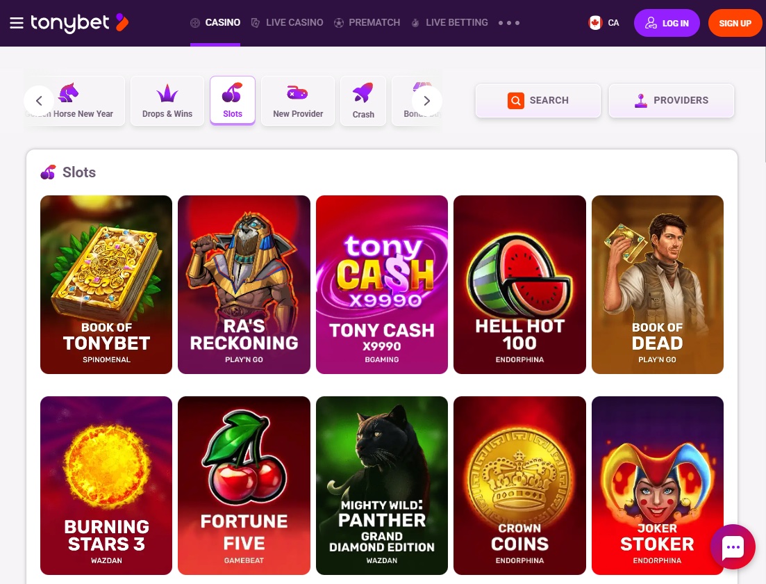 TonyBet Casino Screenshot 3