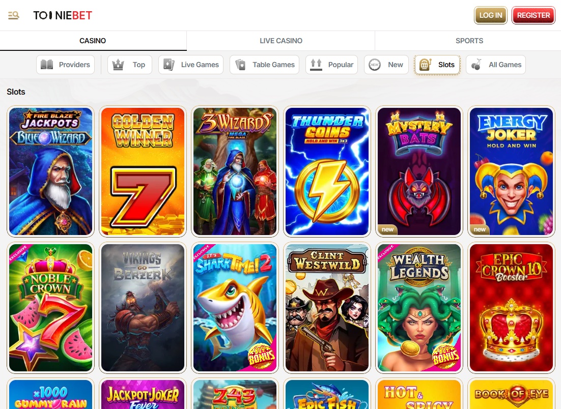 TooNieBet Casino Screenshot 3