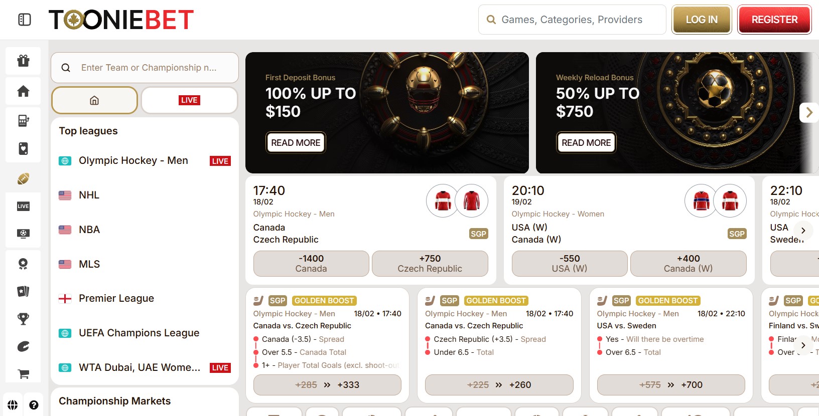 TooNieBet Sport Screenshot 1